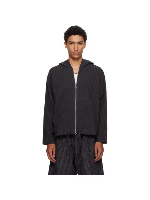 CAWLEY Brown & Navy Zip Up Hoodie