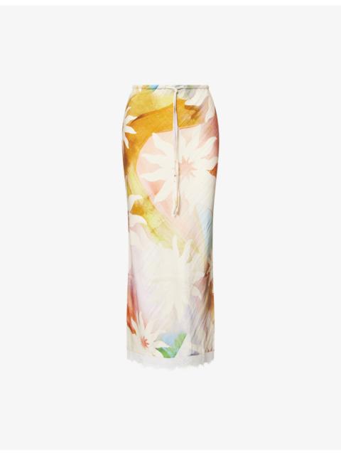 Never Fully Dressed Soleil Dorris Printed Woven Midi Skirt