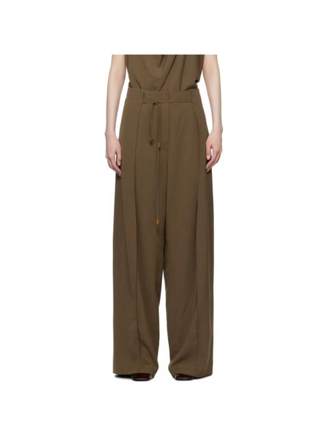 LE17SEPTEMBRE Brown Waist String Side Panel Trousers