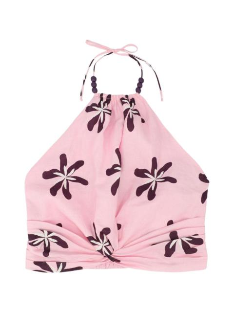 CALA de la CRUZ floral-print halterneck top
