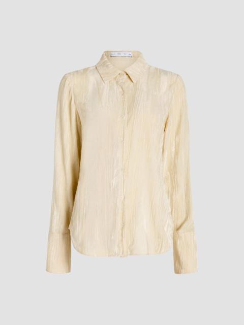 Proenza Schouler Women's Madi Crushed Velvet Shirt - Pale Lemon