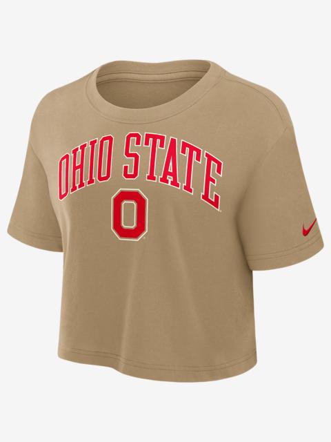 Nike Ohio State Athletic Prep Arch Women's Nike Dri-FIT College Cropped T-Shirt