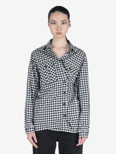 N°21 CRYSTAL-EMBELLISHED CHECKED COTTON SHIRT