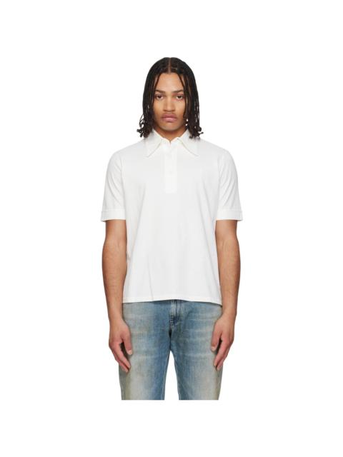 MM6 Maison Margiela Off-White Embroidered-Logo Polo