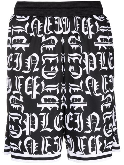 PHILIPP PLEIN logo-print jogging shorts