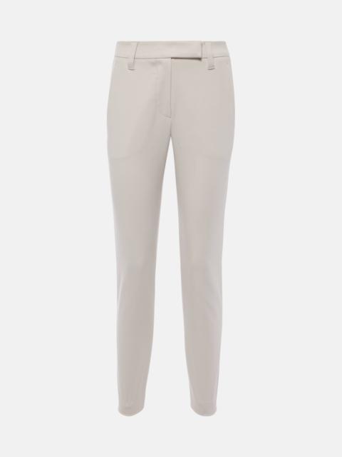 Cotton-blend slim pants