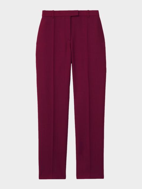 Alexander McQueen Certified Wool Mohair Slim-Leg Ankle Trousers