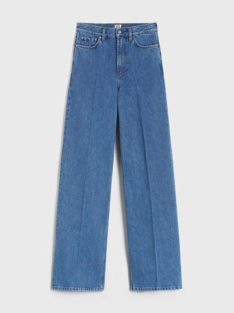 Wide leg denim vibrant blue