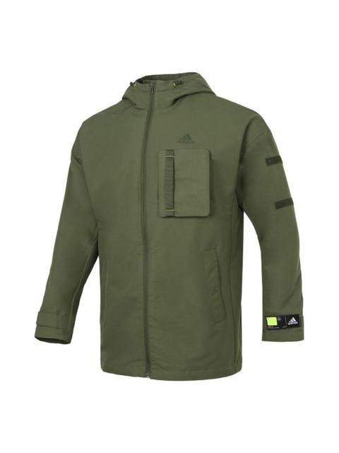 adidas Men's TH Woven CSTM Hooded Jacket Green GP0990