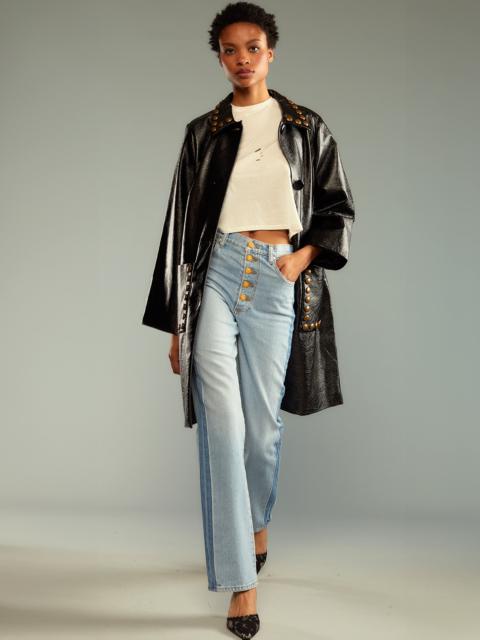 CYNTHIA ROWLEY Studded Vegan Leather Coat