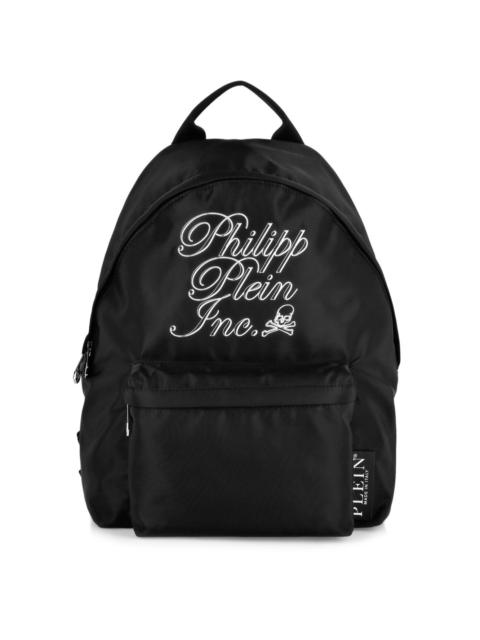 logo-embroidered backpack