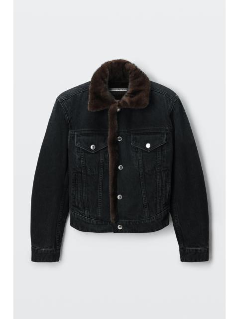 Alexander Wang faux fur lined denim jacket