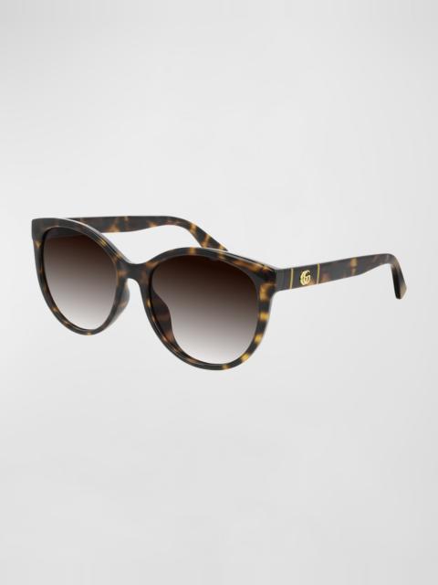 GUCCI Cat-Eye GG Injected Sunglasses