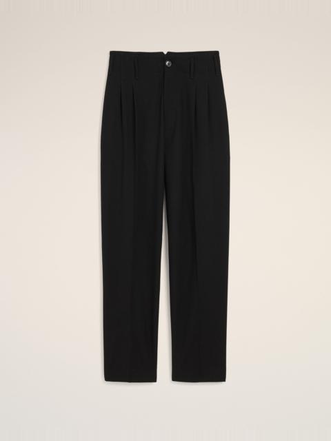 AMI Paris BLACK TWO-PLEATS WOOL TROUSERS