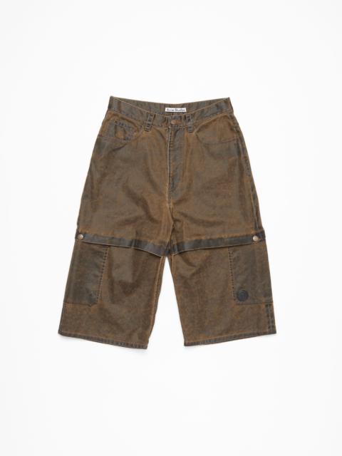Acne Studios Shorts coated cotton - Brown