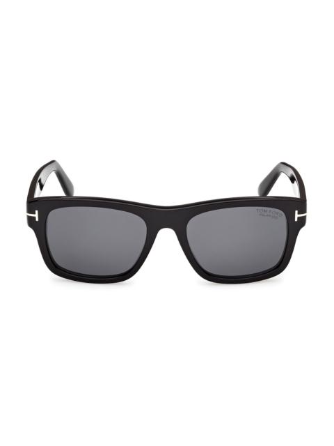 TOM FORD Men's Smith-02 55MM Square Sunglasses - Black Smoke