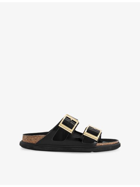 Arizona Big-Buckle Patent-Leather Clogs