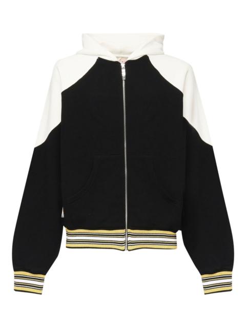 colour-block zip-up hoodie