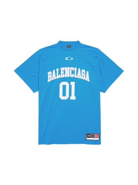 BALENCIAGA Men's Basketball Series - Oversized T-shirt in Blue