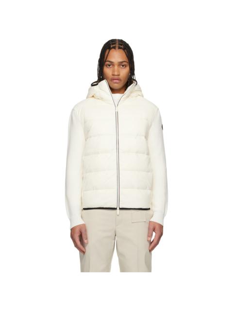 Moncler Off-White Padded Cotton Zip-Up Down Hoodie