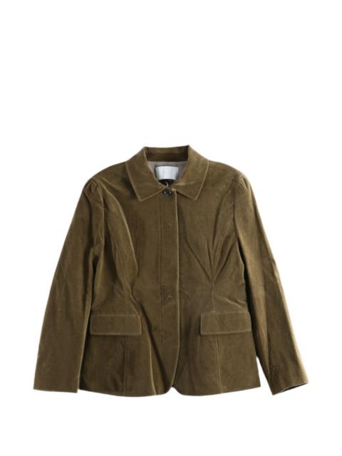 AMOMENTO velvet-effect single-breasted jacket