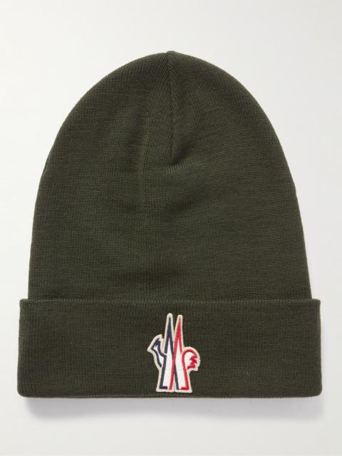 Moncler Grenoble Logo-Appliquéd Ribbed Wool Beanie Green