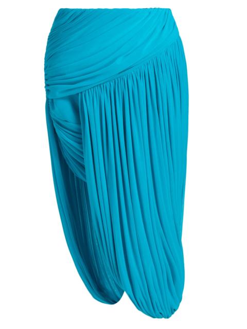 RONNY KOBO Women's Wes Ruched High-Low Hem Midi-Skirt - Turquoise