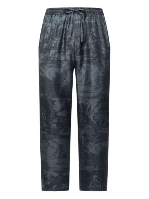 Pierre-Louis Mascia landscape-print drawstring-waist trousers