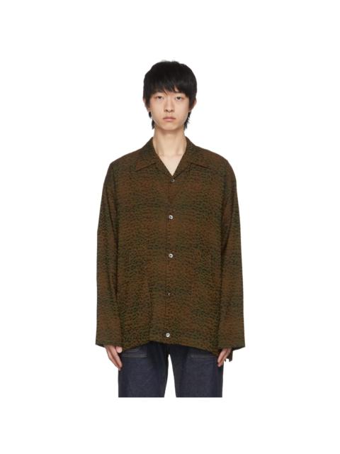 NEEDLES Khaki Jacquard Leopard Cardigan