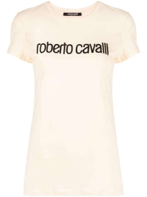 Roberto Cavalli logo-embroidered stretch-cotton T-shirt