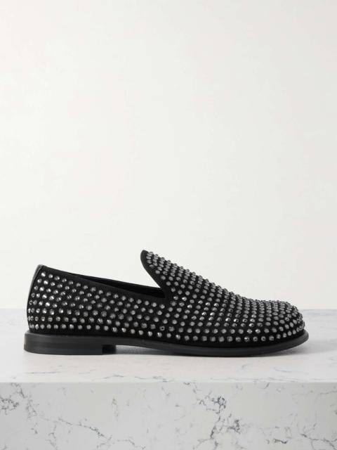 JW Anderson Crystal-embellished suede loafers