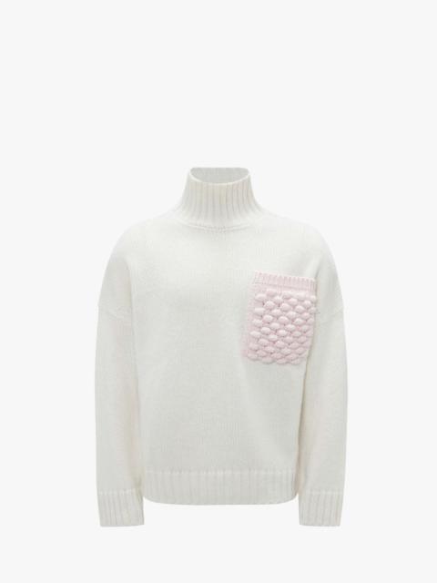 POPCORN PATCH POCKET TURTLENECK JUMPER