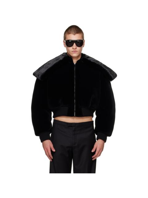 Jean Paul Gaultier Black 'The Fur' Bomber Jacket