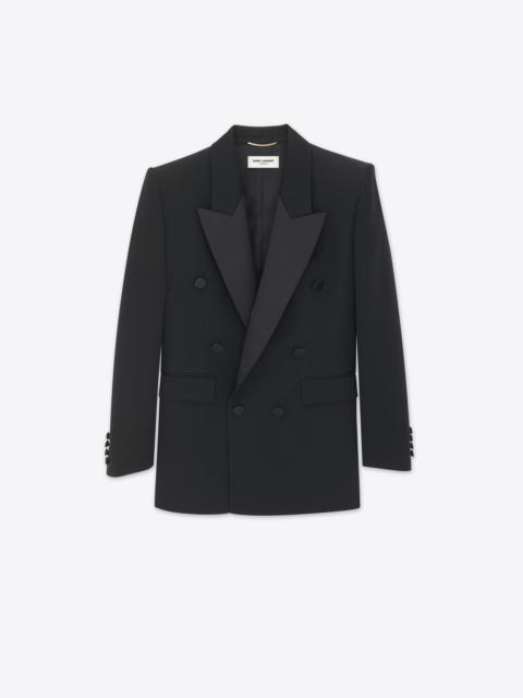 SAINT LAURENT tuxedo jacket in grain de poudre