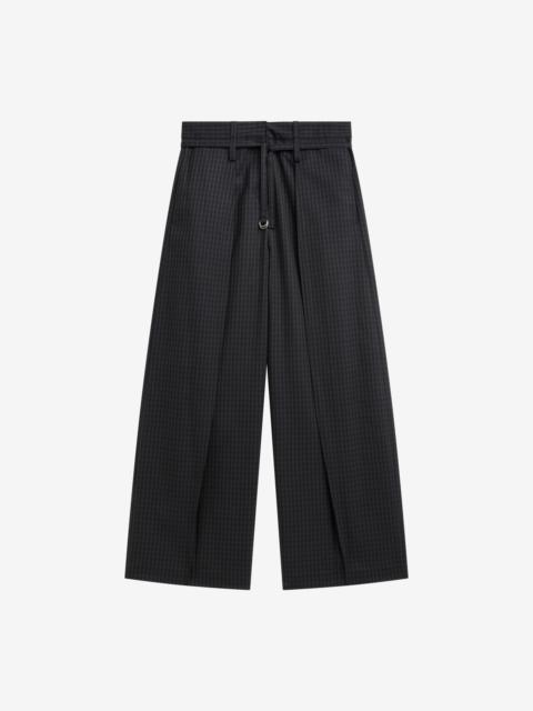 The Frankie Shop Sirsa Double Belt Loop Trousers - Black Plaid
