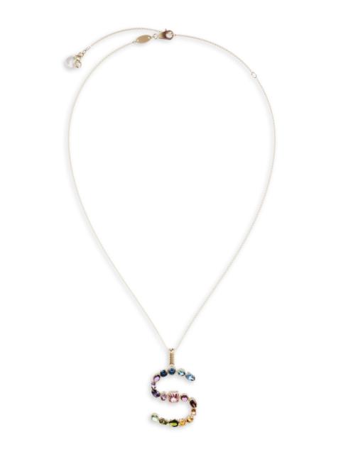 Dolce & Gabbana Women's Rainbow Alphabet 18K Gold & Gemstone Initial Pendant Necklace - S