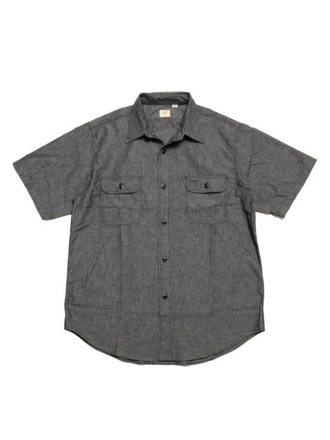 SUGAR CANE BLACK CHAMBRAY S/S WORK SHIRT - SC39307