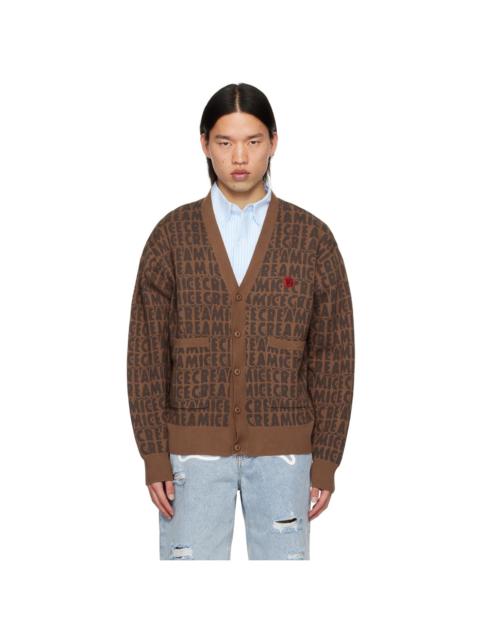 ICECREAM Brown Text Cardigan