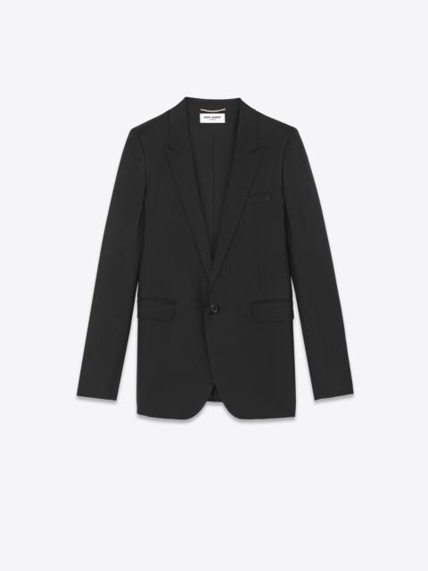 single-breasted tube jacket in gabardine saint laurent