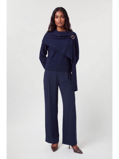 KAREN MILLEN Knitted Caped Top With Broach Detail