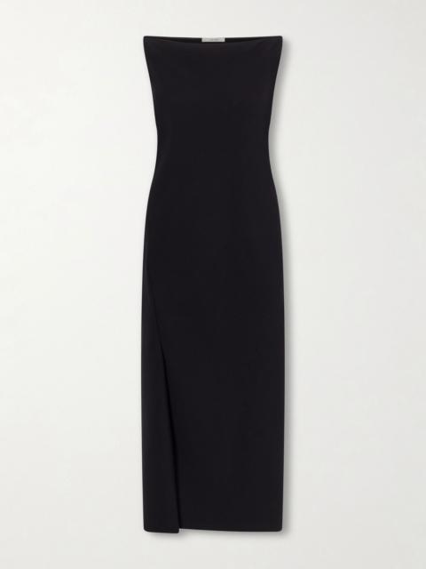 The Row Ender crepe midi dress Black