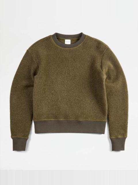 Tod's TOD'S CASHMERE BLEND SWEATSHIRT - GREEN