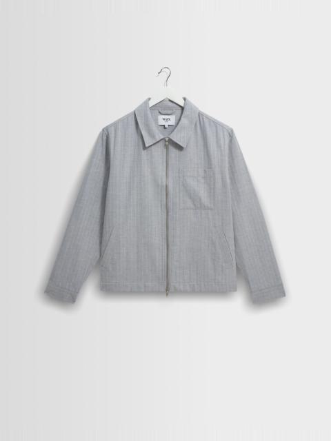 Wax London Eldon - Light Blue Herringbone Cotton Jacket