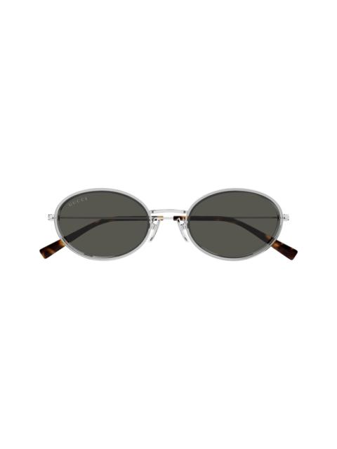 GUCCI Gucci Gg1980s Linea Emblem 005 Grey Silver Grey Sunglasses
