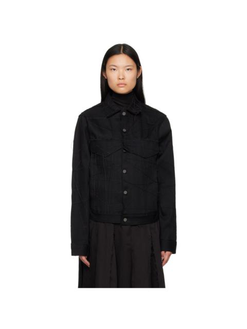 AIREI Black Stitched Denim Jacket