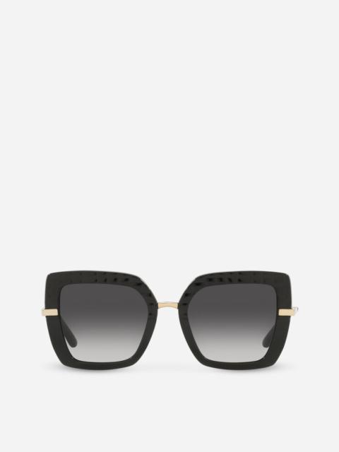 Dolce & Gabbana Half print sunglasses