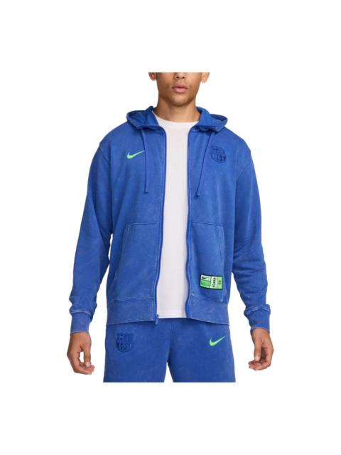 Nike 나이키 FC 바르셀로나 클럽 세 번째 프랑스 테리 전체-Zip Hoodie 'Royal Lime'FQ2999-405