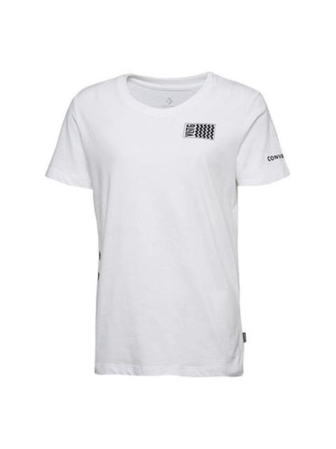 Converse (WMNS) 가로 전압 T 셔츠 'White Black' 10017752-A02