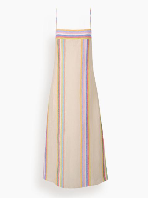 STAUD Laura Linen Dress in Day Trip Stripe