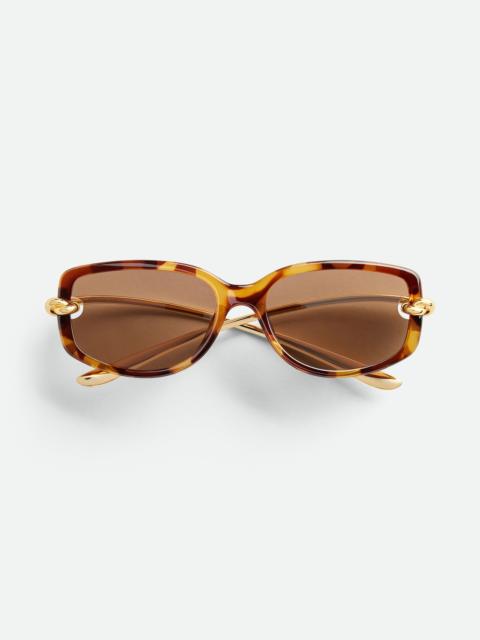 Bottega Veneta BV1440SA Knot Rectangular Sunglasses